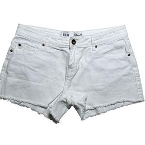 Denim Co. White Frayed Hem Shorts Women’s Size 2